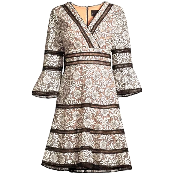 Shani Dresses & Skirts - SHANI Surplice Neckline Lace Dress